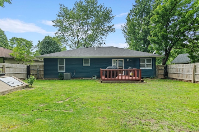 1127 E Livingston Ct, Springfield, MO 65803 - rear view of property featuring a deck and central air condition unit