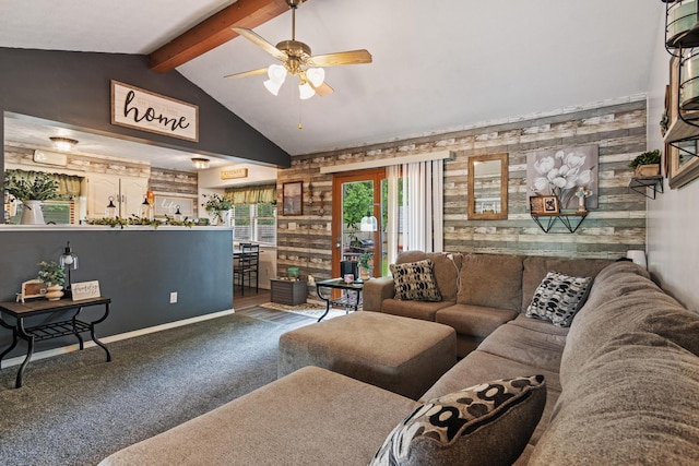 1127 E Livingston Ct, Springfield, MO 65803 - living room with ceiling fan, carpet flooring, and baseboards