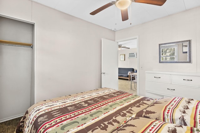 638 Double Day, Branson West, MO 65737 - bedroom with carpet floors, a wall mounted air conditioner, and a ceiling fan