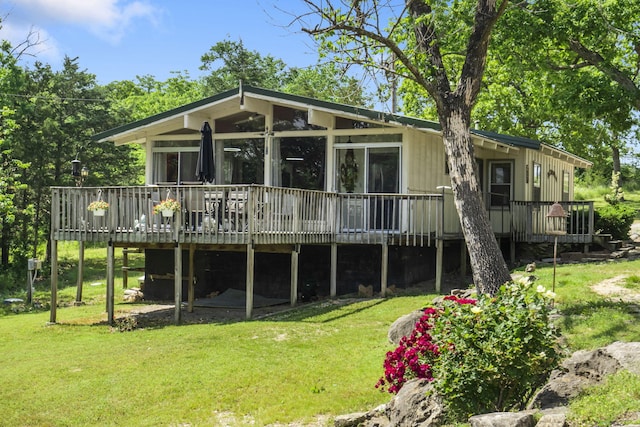 638 Double Day, Branson West, MO 65737 - back of property featuring a deck and a yard