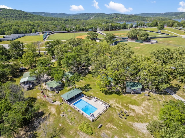 638 Double Day, Branson West, MO 65737 - bird's eye view of a pool and a heavily wooded area