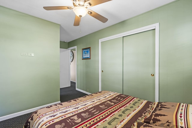 638 Double Day, Branson West, MO 65737 - carpeted bedroom with a closet, baseboards, and a ceiling fan