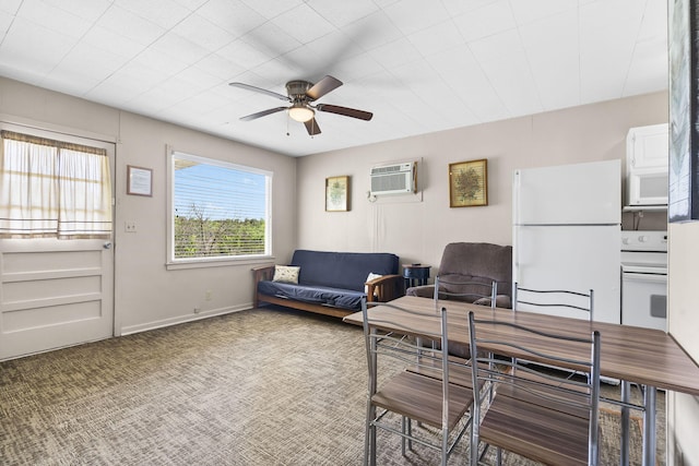 638 Double Day, Branson West, MO 65737 - carpeted living room featuring a wall mounted air conditioner and a ceiling fan