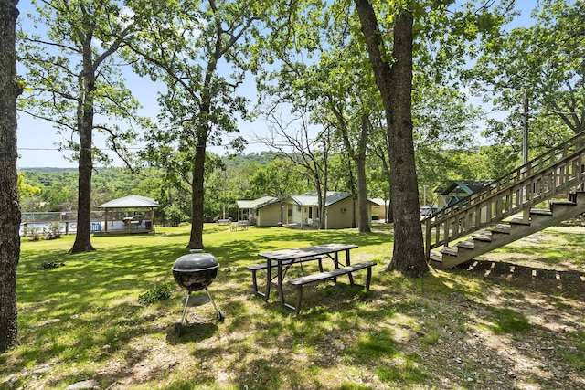 638 Double Day, Branson West, MO 65737 - view of grassy yard with stairs and view of scattered trees