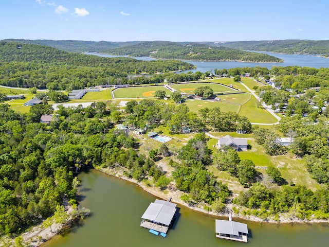 638 Double Day, Branson West, MO 65737 - aerial view of property's location with a heavily wooded area and a large body of water