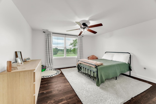 108 Island Green Dr, Republic, MO 65738 - bedroom featuring baseboards, dark wood-type flooring, and ceiling fan