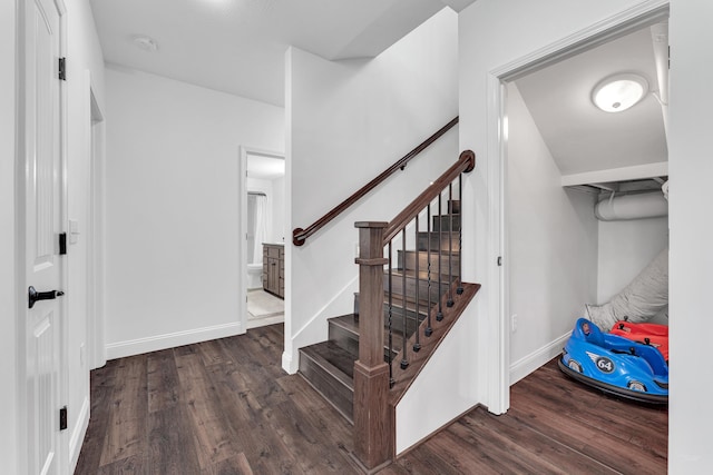 108 Island Green Dr, Republic, MO 65738 - stairway featuring wood finished floors and baseboards