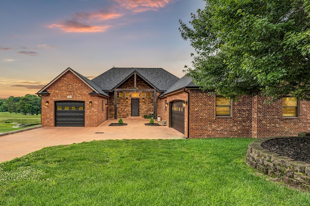 108 Island Green Dr, Republic, MO 65738 - view of front of property featuring driveway, a front lawn, an attached garage, and a shingled roof