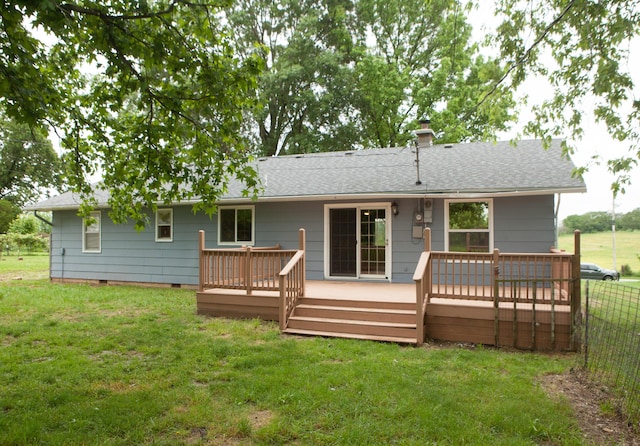 18627 Farm Rd Unit 1075, Exeter, MO 65647 - back of house with a wooden deck, crawl space, and a shingled roof