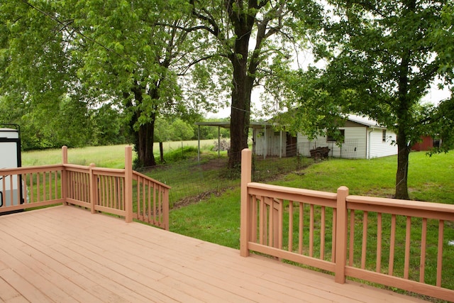 18627 Farm Rd Unit 1075, Exeter, MO 65647 - wooden deck featuring a yard