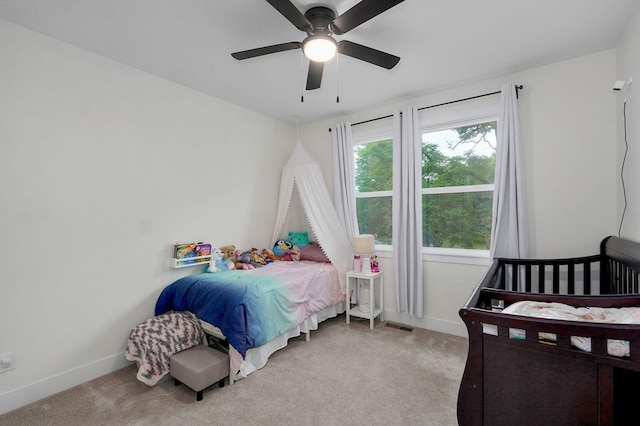 498 Mockingbird, Rogersville, MO 65742 - bedroom featuring light colored carpet, baseboards, and ceiling fan