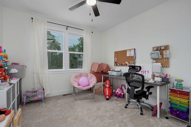 498 Mockingbird, Rogersville, MO 65742 - office featuring carpet floors and a ceiling fan