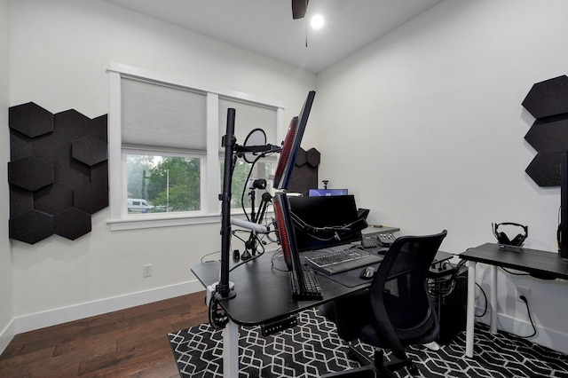 498 Mockingbird, Rogersville, MO 65742 - office space featuring wood finished floors, baseboards, and a ceiling fan