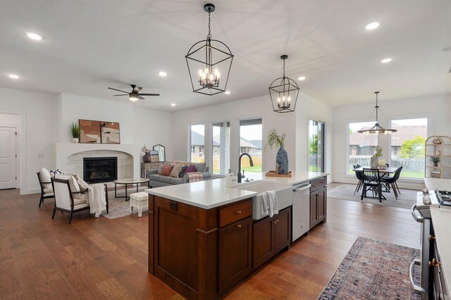 1756 N Marlowe Ave, Springfield, MO 65802 - kitchen with appliances with stainless steel finishes, a sink, light countertops, recessed lighting, and plenty of natural light
