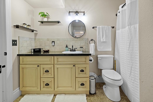 180 Grace Chapel Rd Unit 321, Blue Eye, MO 65611 - full bath featuring vanity, toilet, tile patterned flooring, and a shower with shower curtain