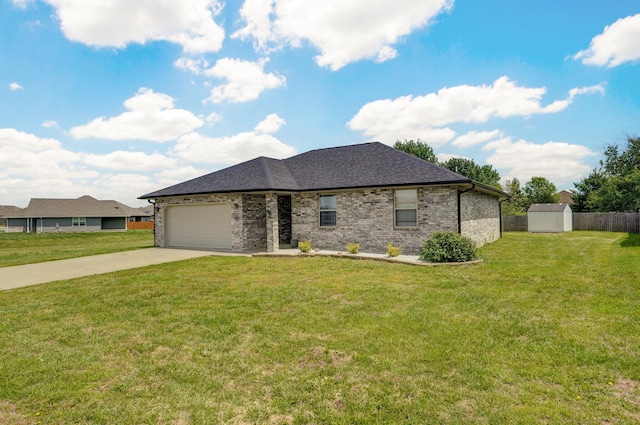 6004 N 6th Ave, Ozark, MO 65721 - view of front of home featuring concrete driveway, a garage, a shingled roof, and brick siding