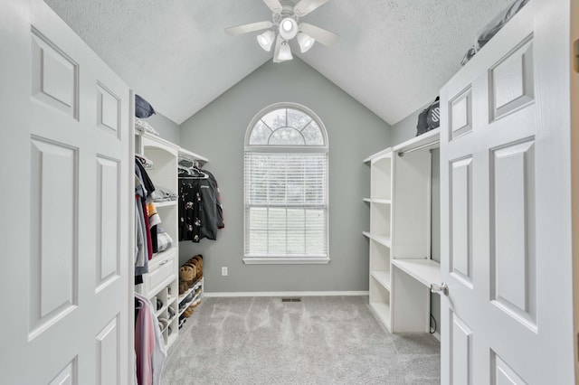 287 Appletree Dr, Ozark, MO 65721 - spacious closet featuring carpet flooring, a ceiling fan, and lofted ceiling