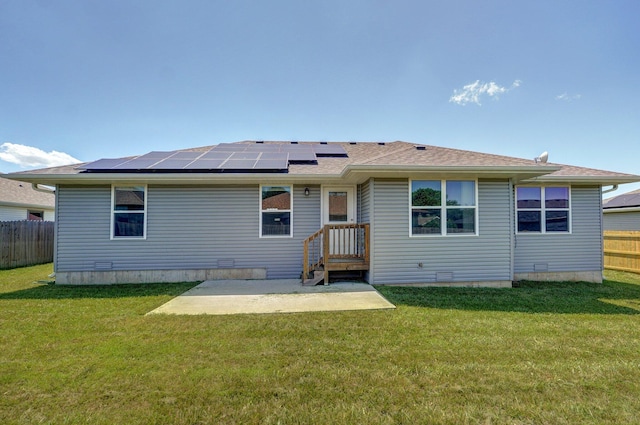 511 Mark St, Billings, MO 65610 - rear view of house featuring roof mounted solar panels and a patio