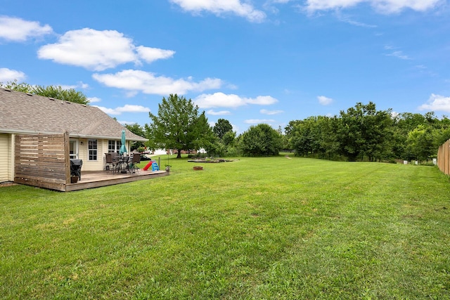 5204 W Turnberry Ct, Ozark, MO 65721 - view of grassy yard with a wooden deck