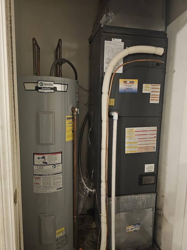 3807 S Leawood Ave, Springfield, MO 65807 - utility room featuring water heater and heating unit