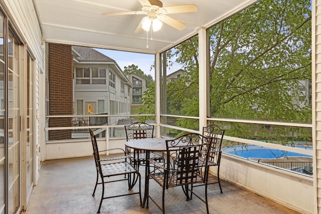 2800 Green Mountain Dr Unit 230, Branson, MO 65616 - sunroom with a ceiling fan