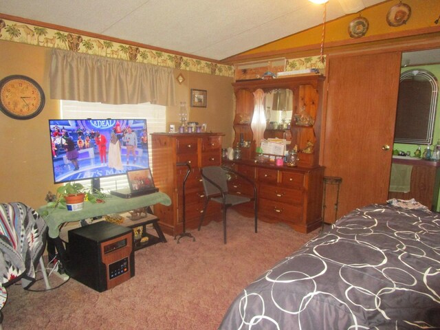 9065 County Road 3940, Mountain View, MO 65548 - bedroom with vaulted ceiling and carpet floors