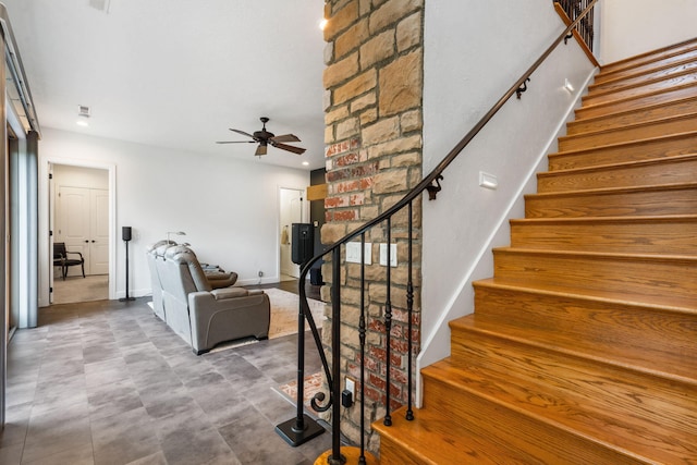185 Appaloosa Trl, Saddlebrooke, MO 65630 - stairs featuring ceiling fan