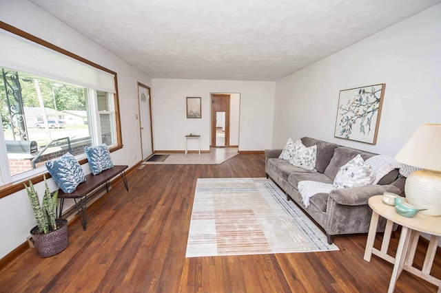 202 E Seminole St, Springfield, MO 65807 - living area featuring wood-type flooring and baseboards