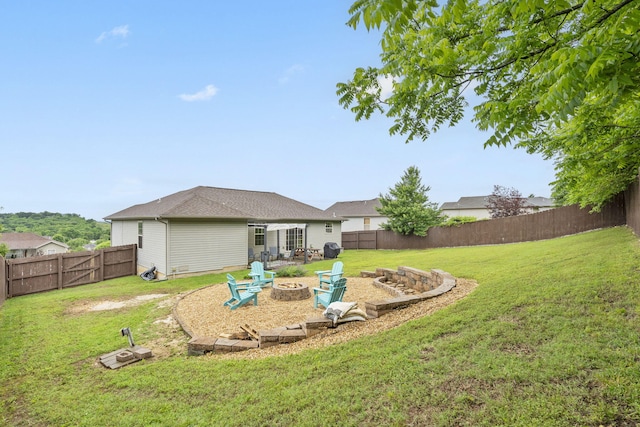 1206 S Solaira St, Ozark, MO 65721 - view of yard with a fire pit