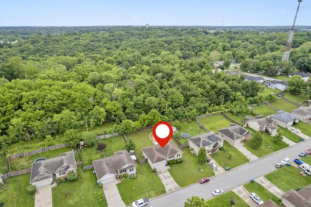 1206 S Solaira St, Ozark, MO 65721 - aerial overview of property's location featuring a heavily wooded area