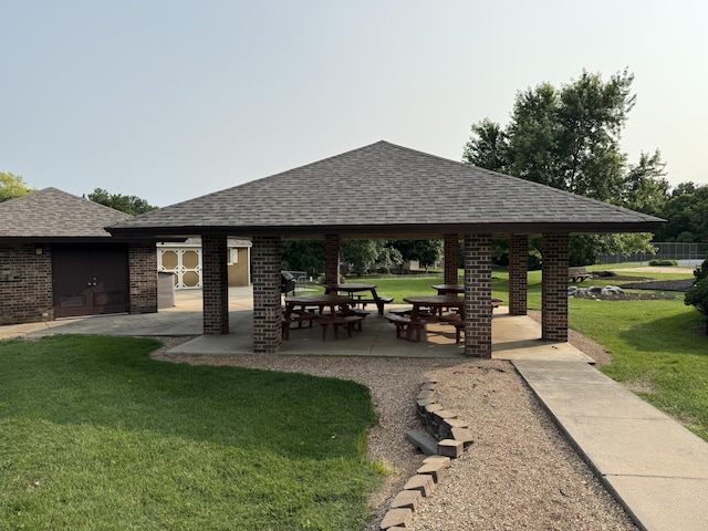 5135 S Clay Ave, Springfield, MO 65810 - view of community featuring a gazebo, a lawn, and a patio