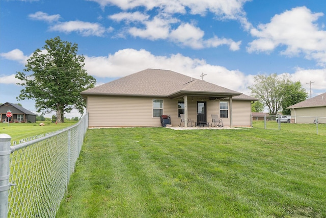 1054 Thoroughfare St, Seymour, MO 65746 - back of house featuring a patio and roof with shingles
