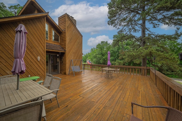 10703 Lawrence Unit 2230, Monett, MO 65708 - wooden terrace featuring outdoor dining area