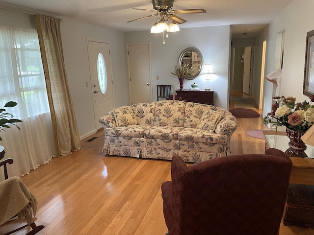 2704 Jennifer Dr, West Plains, MO 65775 - living area with ceiling fan and light wood-type flooring