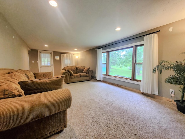1010 Pine St, Cabool, MO 65689 - living area featuring carpet, plenty of natural light, recessed lighting, and baseboards