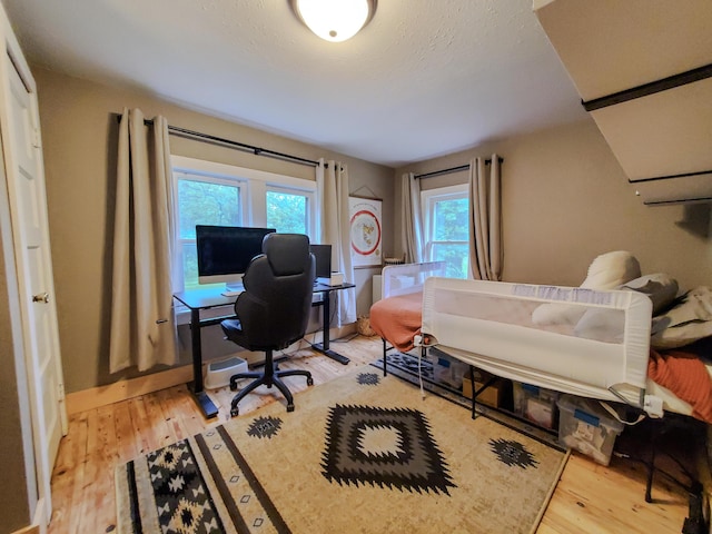 1010 Pine St, Cabool, MO 65689 - bedroom featuring multiple windows, light wood-style floors, and an office area