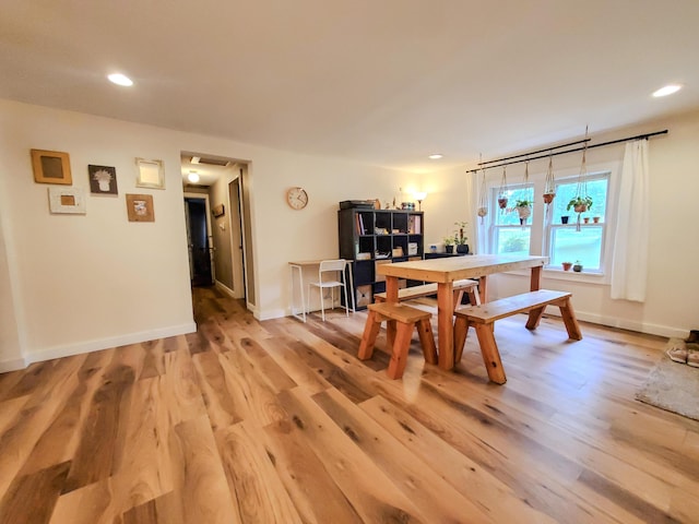 1010 Pine St, Cabool, MO 65689 - dining area featuring light wood-style flooring, recessed lighting, and baseboards
