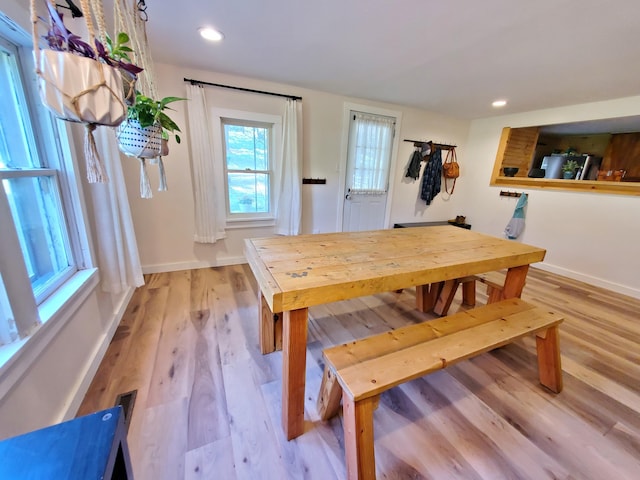 1010 Pine St, Cabool, MO 65689 - dining area with light wood-style flooring and recessed lighting