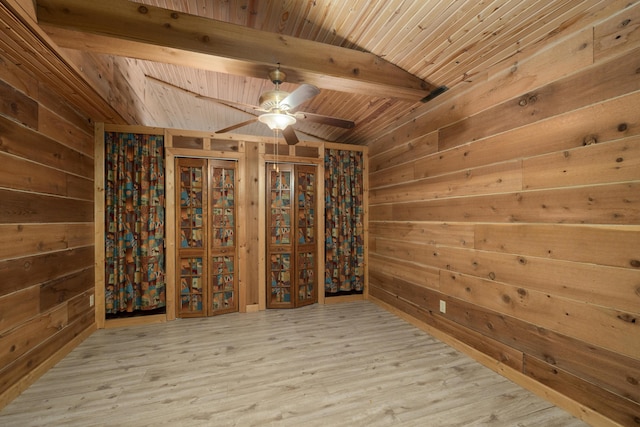 247 S Jefferson St, Walnut Grove, MO 65770 - wine cellar featuring wood walls, wooden ceiling, wood finished floors, and a ceiling fan