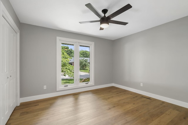 5715 S Clay Ave, Springfield, MO 65810 - empty room featuring wood finished floors, baseboards, and ceiling fan
