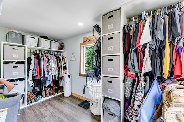 1939 E 540th Rd, Pleasant Hope, MO 65725 - walk in closet with wood finished floors