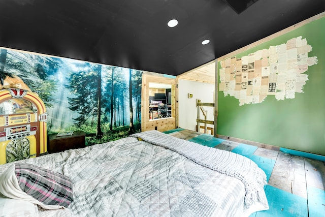 1939 E 540th Rd, Pleasant Hope, MO 65725 - bedroom featuring hardwood / wood-style floors and recessed lighting