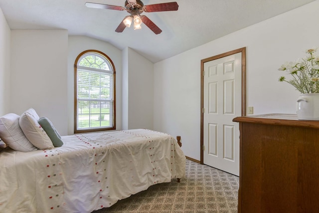 418 E Covington Rd, Willard, MO 65781 - carpeted bedroom with vaulted ceiling and a ceiling fan
