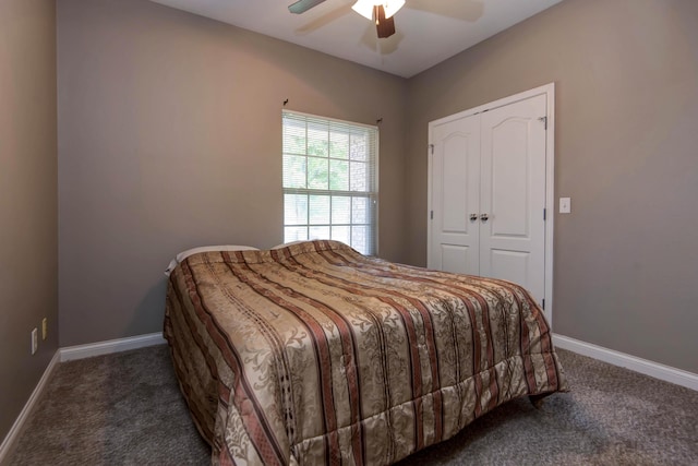 1214 Evington Ct, Springfield, MO 65803 - bedroom featuring carpet floors, baseboards, ceiling fan, and a closet
