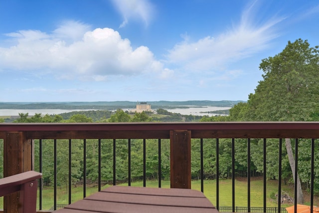 1041 Skyview Dr, Branson, MO 65616 - wooden deck with a water view