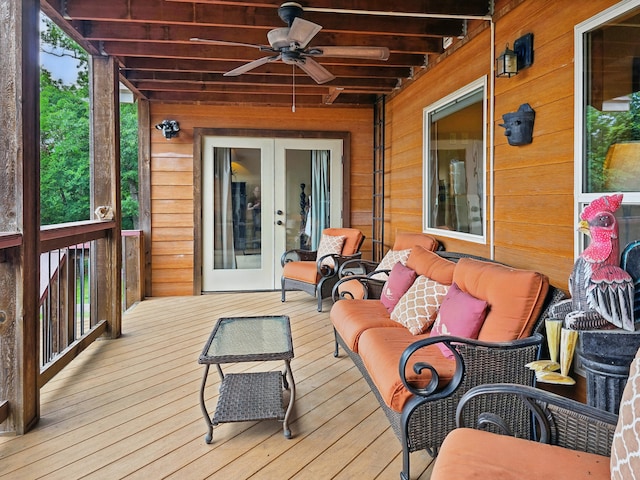 1041 Skyview Dr, Branson, MO 65616 - wooden terrace with french doors
