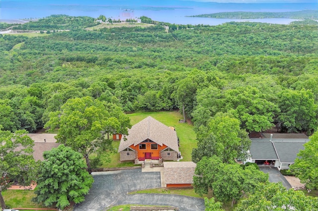 1041 Skyview Dr, Branson, MO 65616 - view from above of property with a forest and a nearby body of water