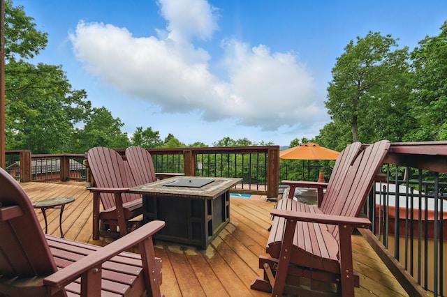 1041 Skyview Dr, Branson, MO 65616 - deck with a fire pit