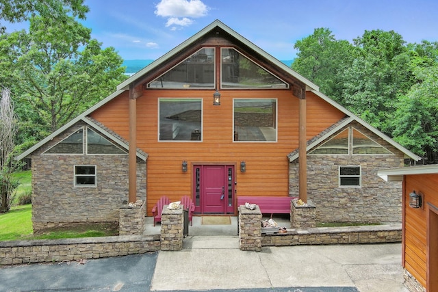 1041 Skyview Dr, Branson, MO 65616 - view of front facade with stone siding