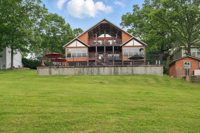 1041 Skyview Dr, Branson, MO 65616 - rear view of property with a lawn and a deck
